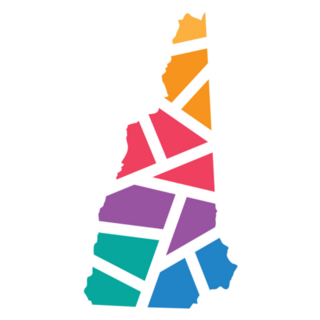 Colorful Geometric New Hampshire Map Sticker