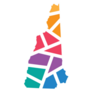 Colorful Geometric New Hampshire Map Sticker
