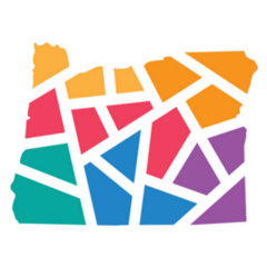Colorful Geometric Oregon Map Sticker