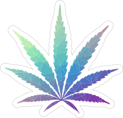 Colorful Geometric Pot Leaf Hippie Sticker