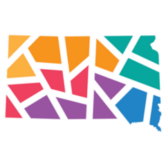 Colorful Geometric South Dakota Map Sticker