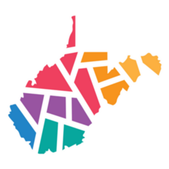 Colorful Geometric West Virginia Map Sticker