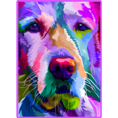 Colorful Golden Pop Art Sticker