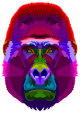 Colorful Gorilla On Pop Art Style Sticker