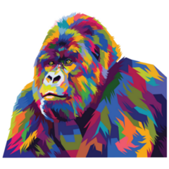 Colorful Gorilla Sticker