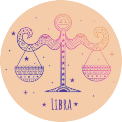 Colorful Gradient Zodiac Sign Libra Sticker