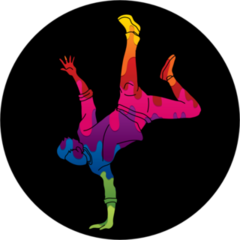 Colorful Graffiti Street Dancer On Hand Sticker