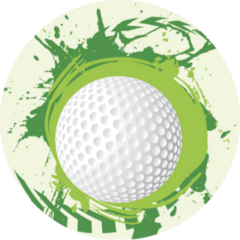Colorful Green Golf Splash With Arrows Sticker