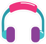 Colorful Headphones Hippie Sticker