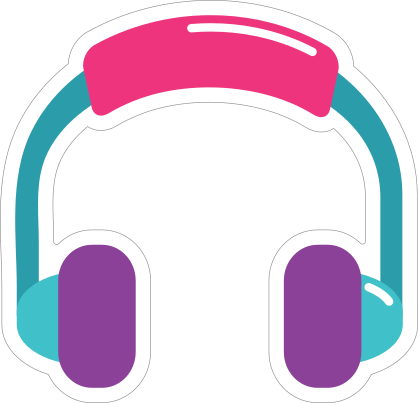 Colorful Headphones Hippie Sticker