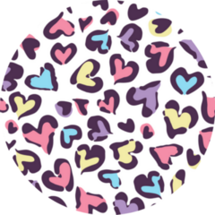 Colorful Heart Leopard Pattern Sticker