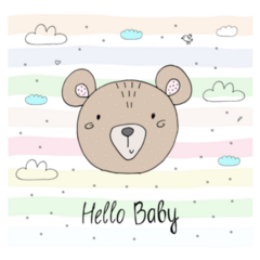 Colorful Hello Baby Sticker