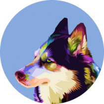 Colorful Husky Sticker