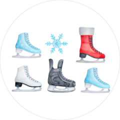 Colorful Ice Skating Shoes Sticker