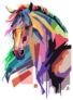 Colorful Illustration Art Style Of Horse Sticker