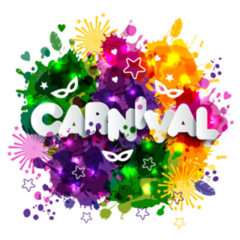 Colorful Illustration Of Carnival Mardi Gras Sticker