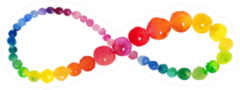 Colorful Infinity Sign, Watercolor Dot Sticker