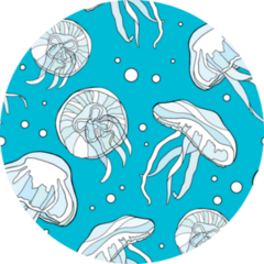 Colorful Jellyfish Bubble Seamless Pattern Sticker