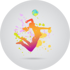 Colorful Jumping Volleyball Girl Sticker