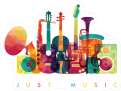 Colorful Just Music Sticker