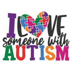Colorful Lettering I Love Someone With Autism Sticker