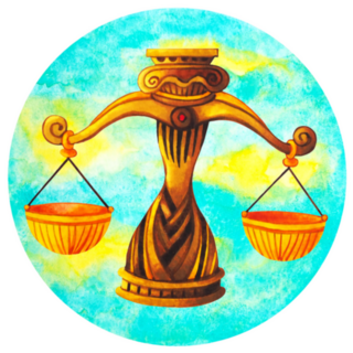 Colorful Libra Zodiac Symbol In Circle Sticker