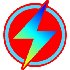 Colorful Lightning Icon Sticker