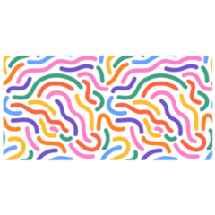 Colorful Line Shape Doodle Seamless Pattern Sticker