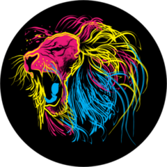 Colorful Lion Roaring Sticker