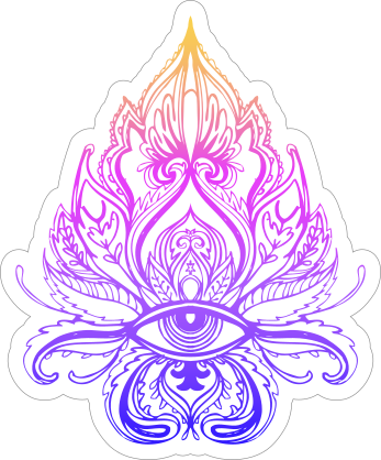 Colorful Lotus with Third Eye Boho Sticker