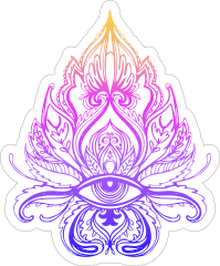 Colorful Lotus with Third Eye Boho Sticker