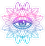 Colorful Lotus with Third Eye Mandala Boho Sticker