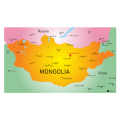 Colorful Map Of Mongolia Country Sticker