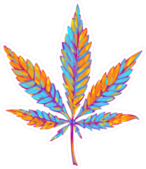 Colorful Marijuana Leaf Sticker