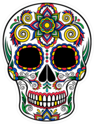 Colorful Mexican Day Of The Dead Skull Sticker