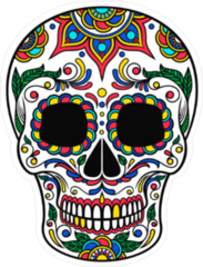 Colorful Mexican Sugar Skull Sticker