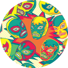Colorful Mexican Wrestler / Luchador Seamless Pattern Sticker