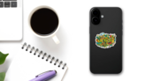 Colorful Mexico Doodles Sticker on a Phone (New) example