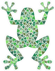 Colorful Mosaic Frog Sticker