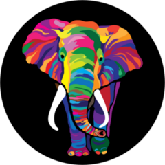 Colorful Painted Elephant Sticker