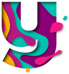 Colorful Paper Cut Letter Y Sticker