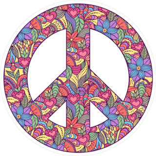 Colorful Peace Sign Sticker