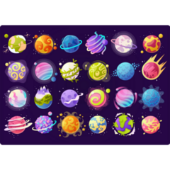 Colorful Planets Sticker Sheet