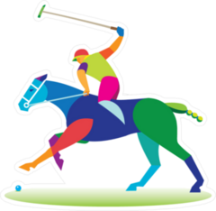 Colorful Polo Horse Sticker