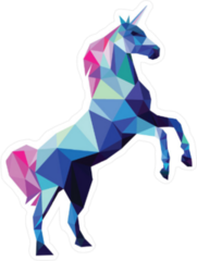 Colorful Polygon Unicorn Sticker