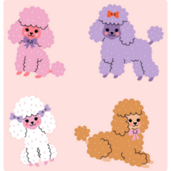 Colorful Poodle Sticker Sheet