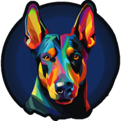 Colorful Poster Doberman Sticker
