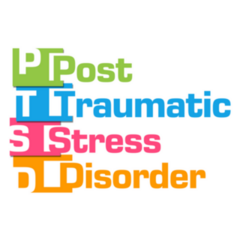 Colorful Ptsd Lettering Sticker