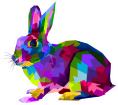 Colorful Rabbit On Pop Art Style Sticker