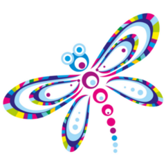 Colorful Rainbow Dragonfly Sticker